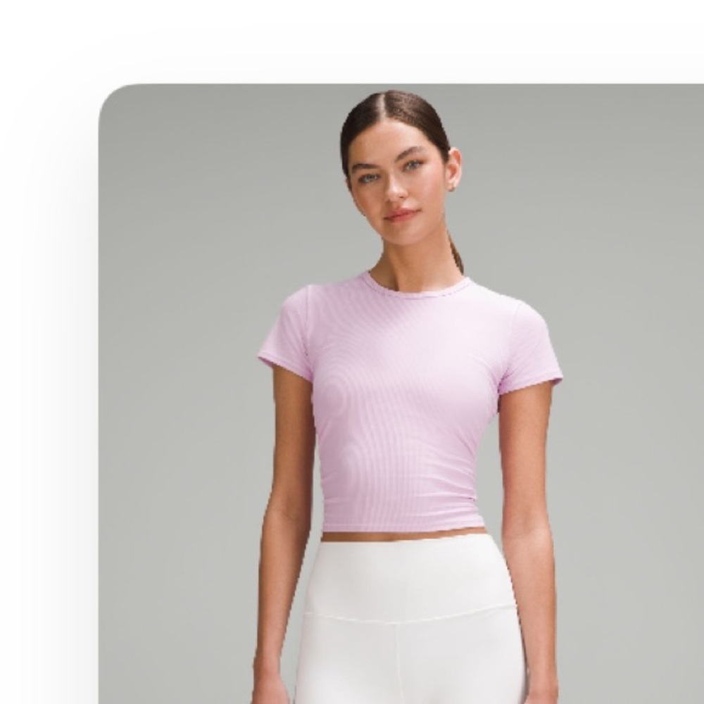 LULULEMON all it takes ribbed t shirt in vita pink size 8
